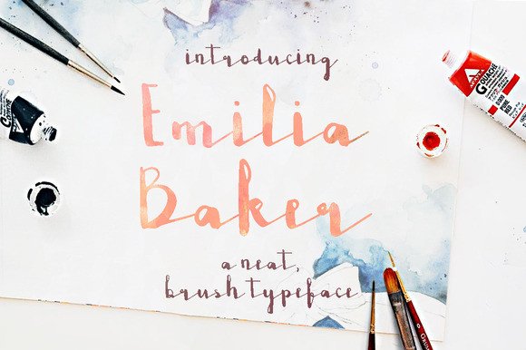 Emilia Baker – A Neat Brush Typeface for Modern Web Design