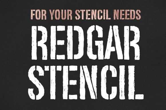 Redgar Stencil: A Weathered Stencil Font for Editorial Design